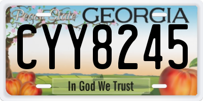 GA license plate CYY8245