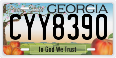 GA license plate CYY8390
