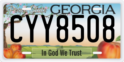 GA license plate CYY8508
