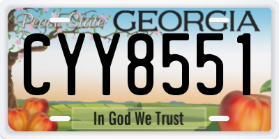 GA license plate CYY8551