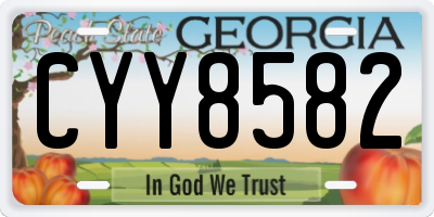 GA license plate CYY8582