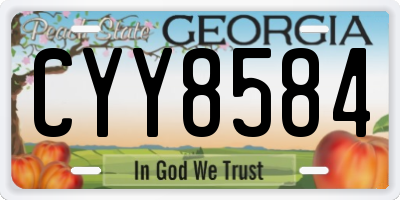 GA license plate CYY8584
