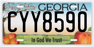 GA license plate CYY8590