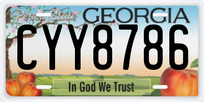 GA license plate CYY8786
