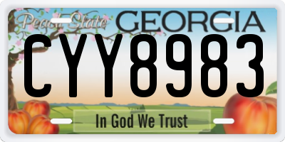GA license plate CYY8983