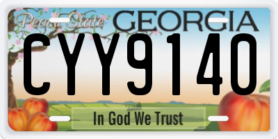 GA license plate CYY9140