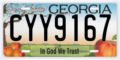 GA license plate CYY9167