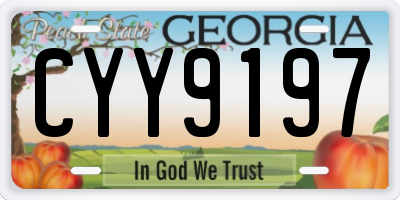 GA license plate CYY9197