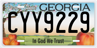 GA license plate CYY9229