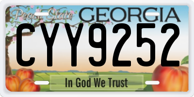GA license plate CYY9252