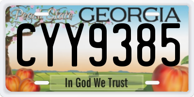 GA license plate CYY9385
