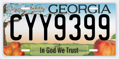 GA license plate CYY9399