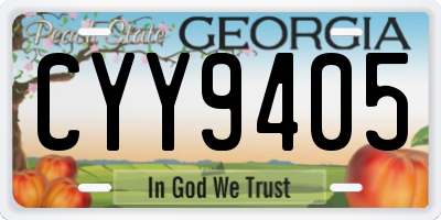 GA license plate CYY9405