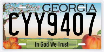 GA license plate CYY9407