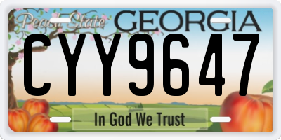 GA license plate CYY9647