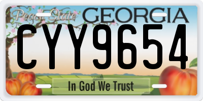 GA license plate CYY9654