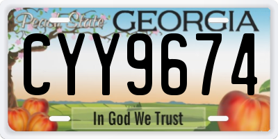 GA license plate CYY9674