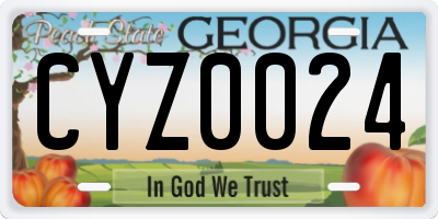 GA license plate CYZ0024