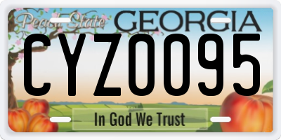GA license plate CYZ0095