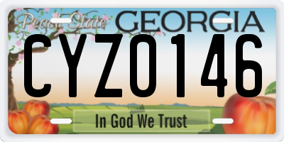 GA license plate CYZ0146