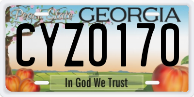 GA license plate CYZ0170