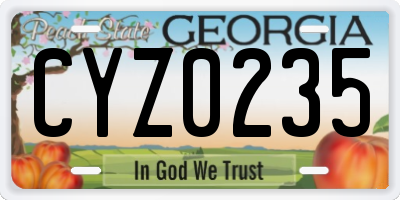GA license plate CYZ0235