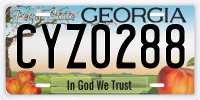 GA license plate CYZ0288