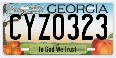 GA license plate CYZ0323
