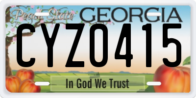 GA license plate CYZ0415