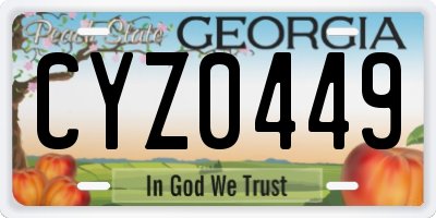 GA license plate CYZ0449