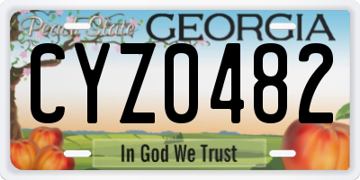 GA license plate CYZ0482