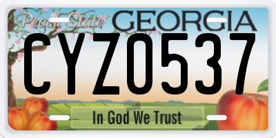 GA license plate CYZ0537