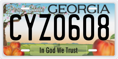 GA license plate CYZ0608