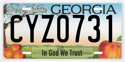 GA license plate CYZ0731