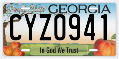 GA license plate CYZ0941