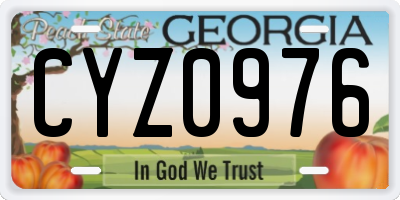 GA license plate CYZ0976