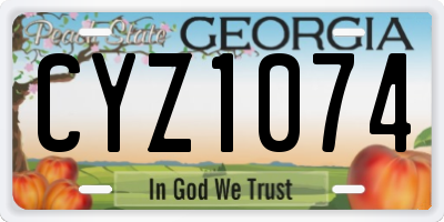 GA license plate CYZ1074