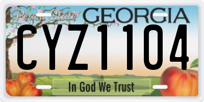 GA license plate CYZ1104