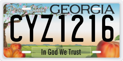 GA license plate CYZ1216