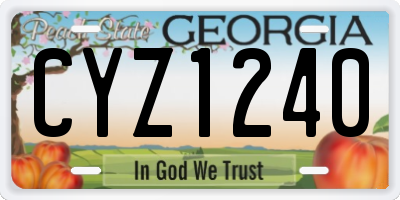 GA license plate CYZ1240