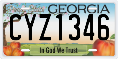 GA license plate CYZ1346