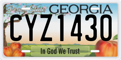 GA license plate CYZ1430