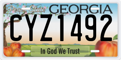 GA license plate CYZ1492