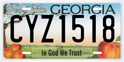 GA license plate CYZ1518
