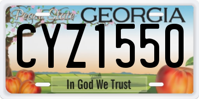 GA license plate CYZ1550