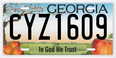 GA license plate CYZ1609