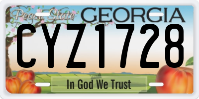 GA license plate CYZ1728