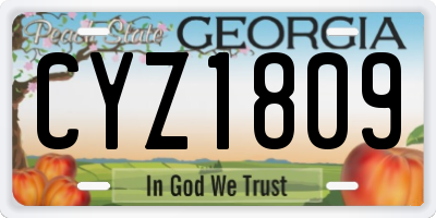 GA license plate CYZ1809