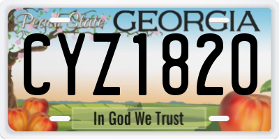 GA license plate CYZ1820