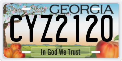 GA license plate CYZ2120